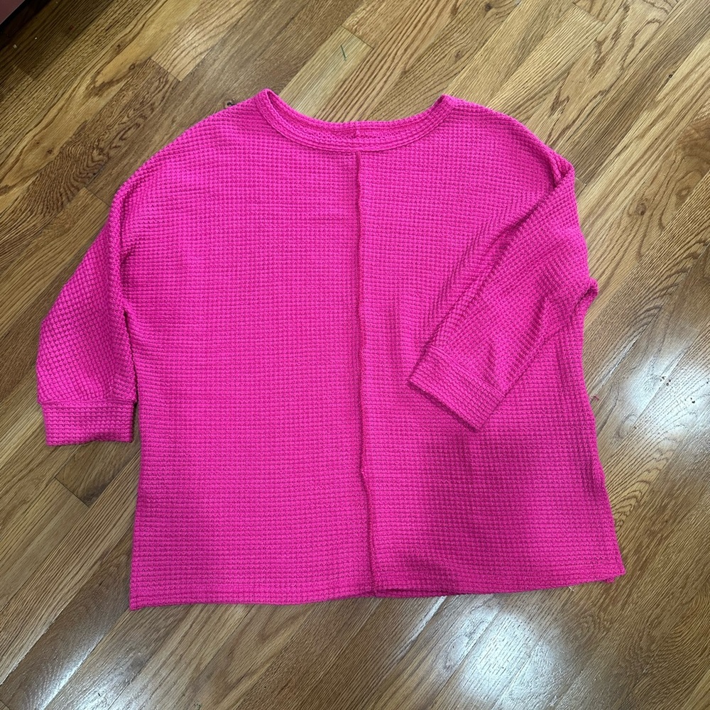 Pink Textured Sweater Small